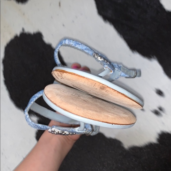 Chanel Fantasy Tweed CC Light Blue Sandals, 37.5 C - Picture 11 of 14
